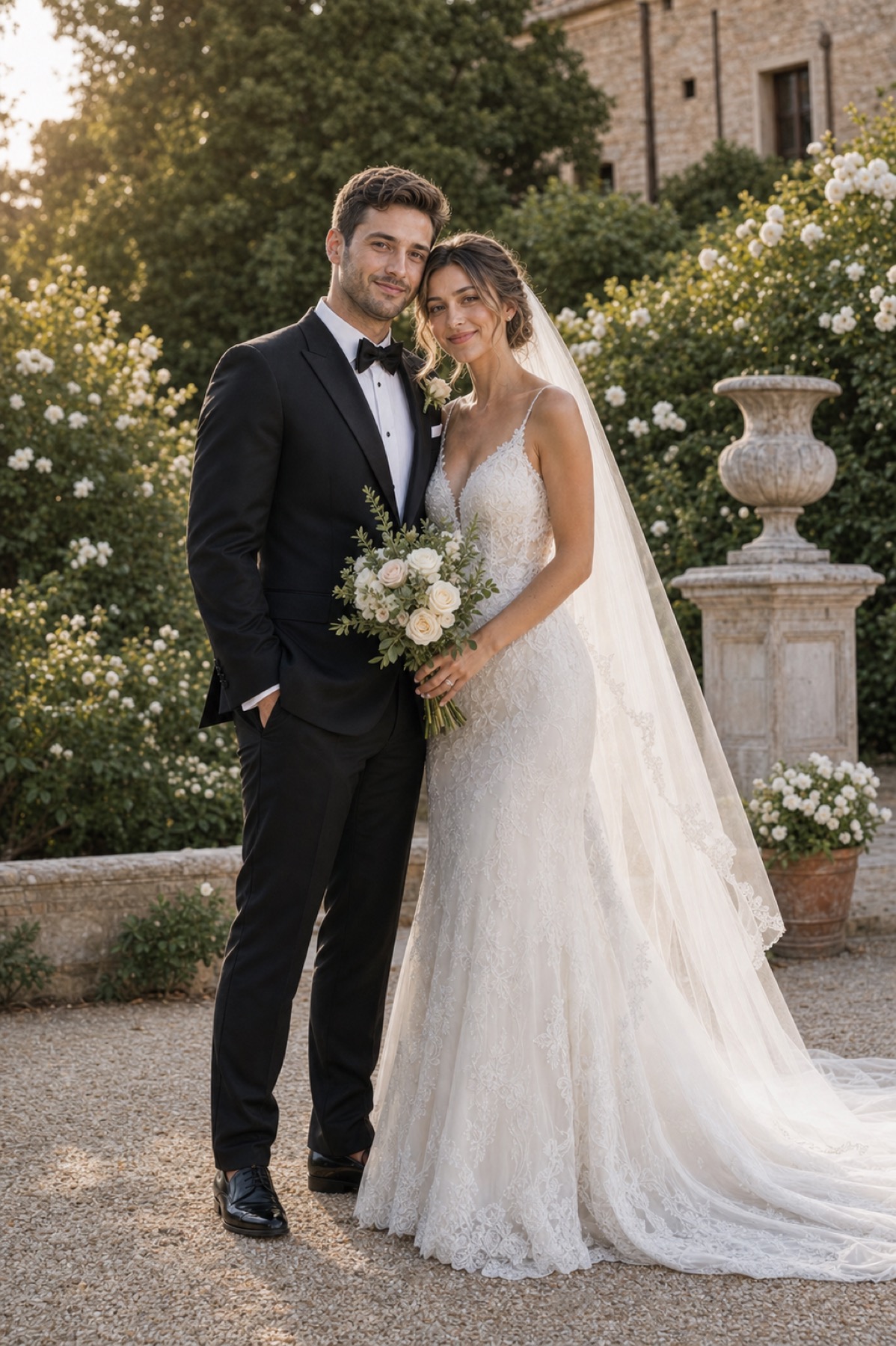 Garden pre-wedding photo style sample