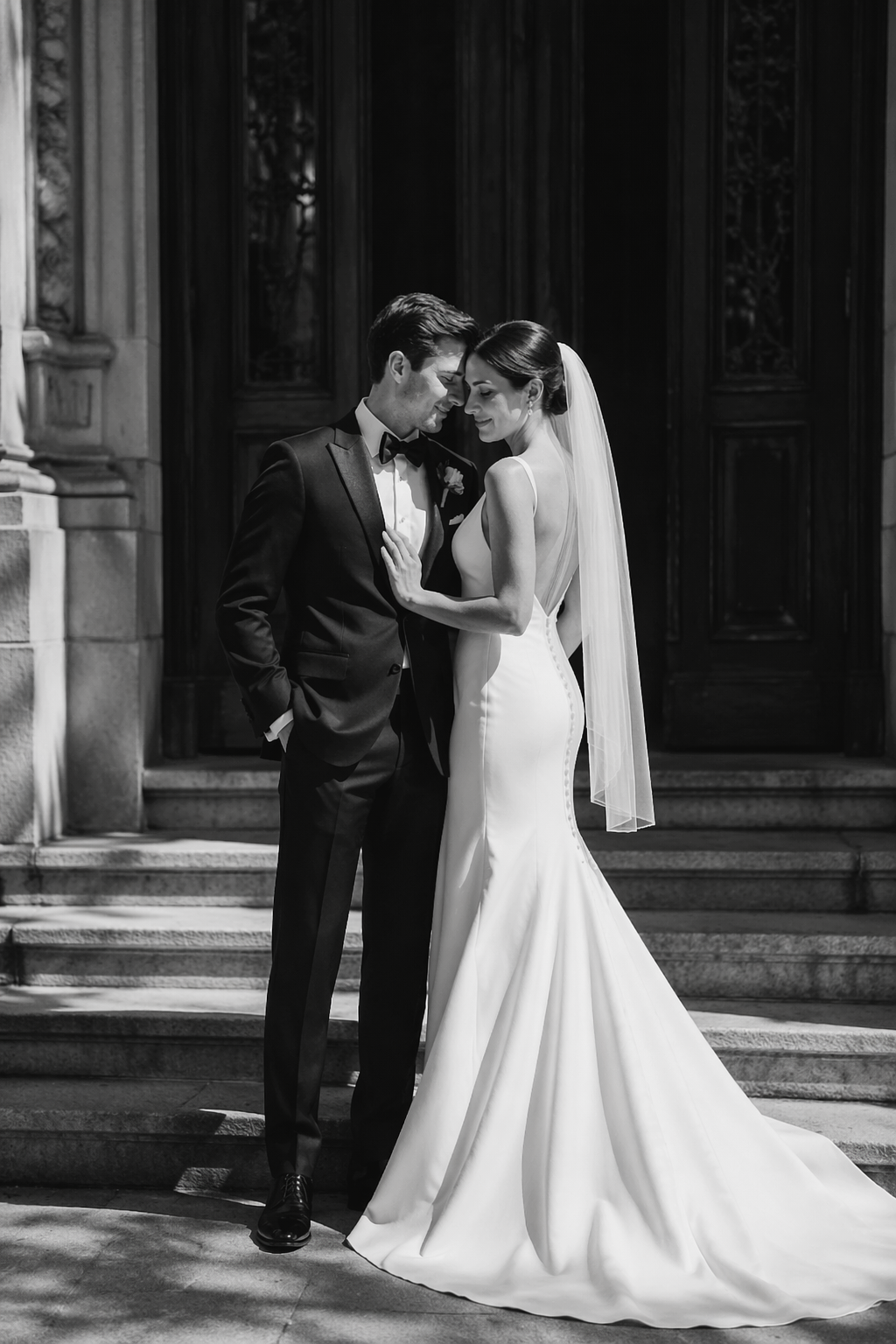 Black-and-white couple portrait style example
