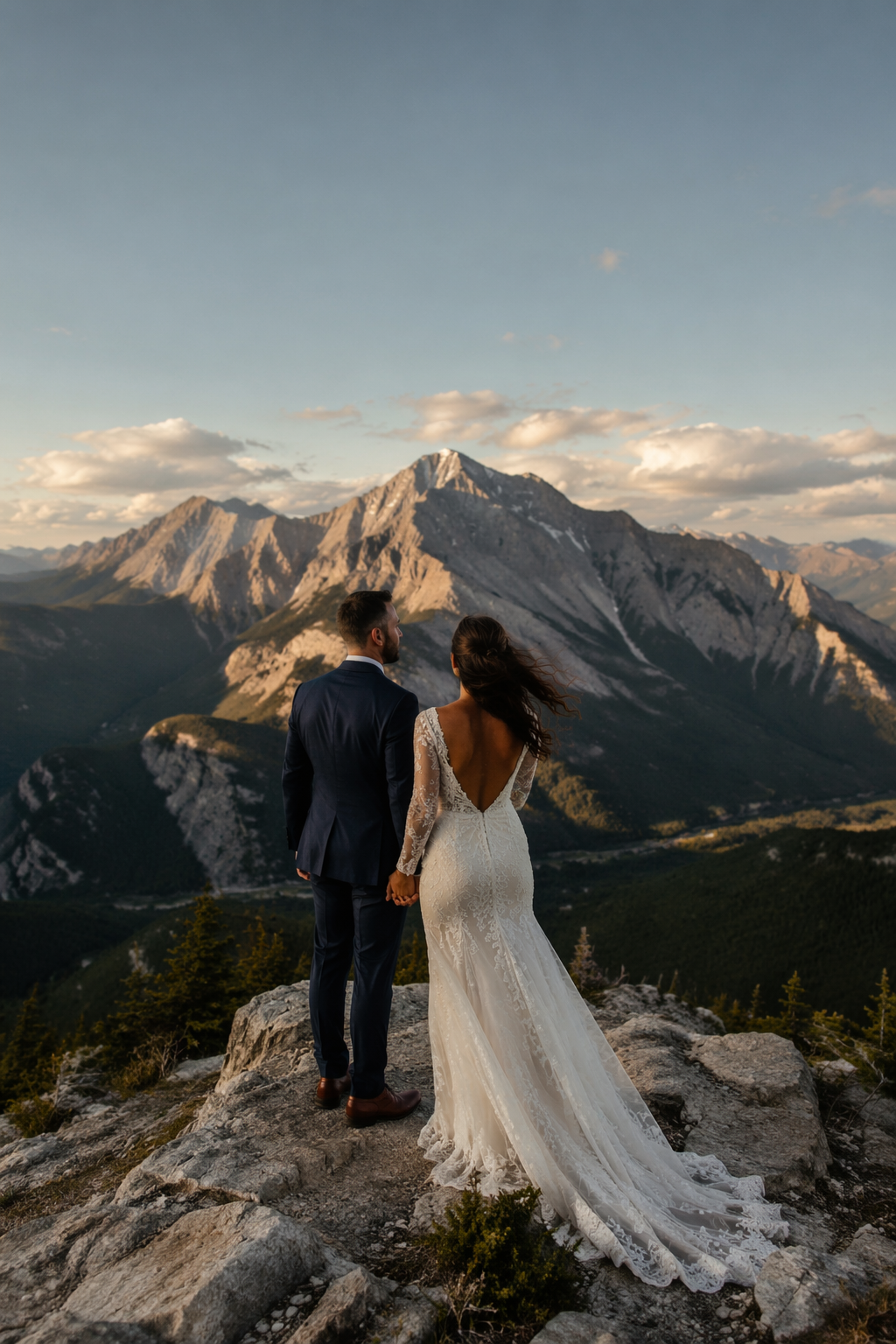 Mountain pre-wedding photo style sample